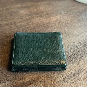 Louis Vuitton Dark Green Taiga Leather Coin Pouch, Ring Holder